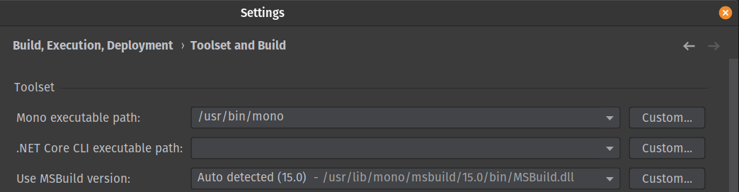 Setup mono in Rider